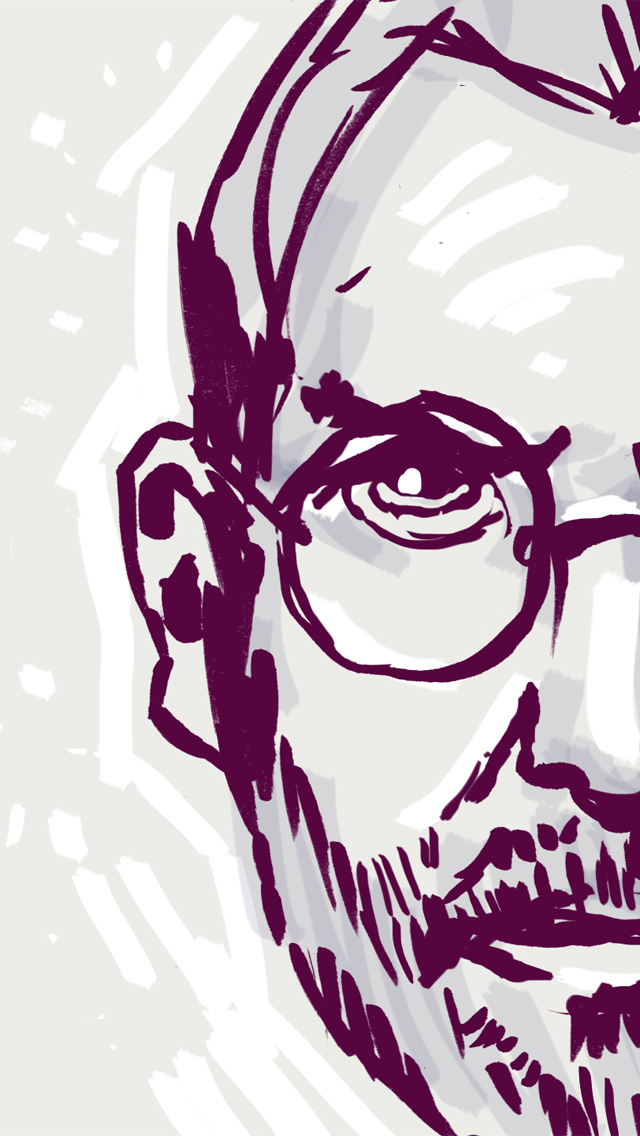 Steve Jobs Sketch Portrait iPhone 5 Wallpaper