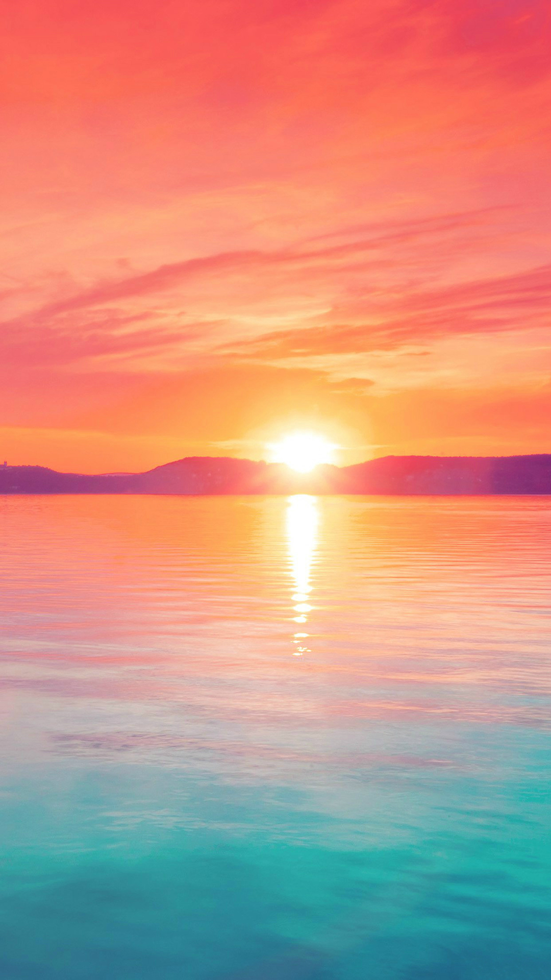 Sunset Night Lake Water Sky Red Flare iPhone 6 wallpaper