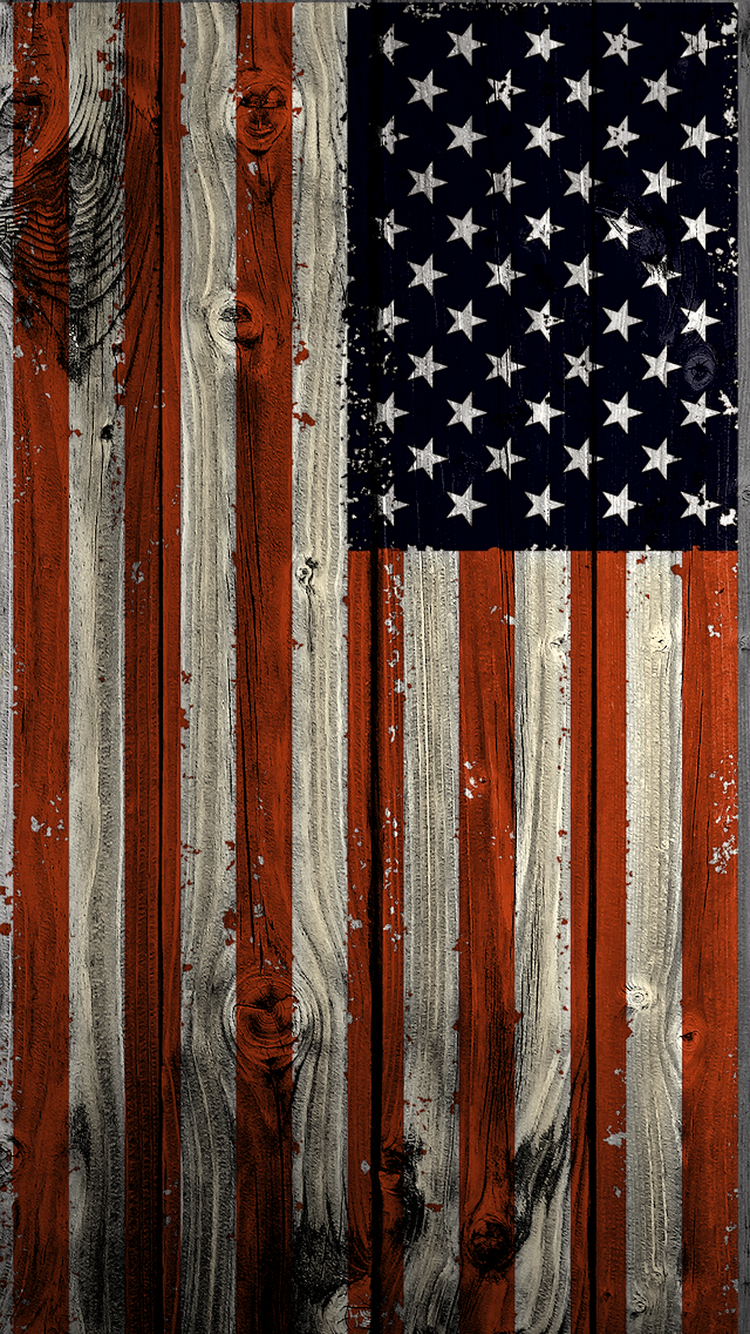 US Wooden Flag Texture iPhone 6 Wallpaper