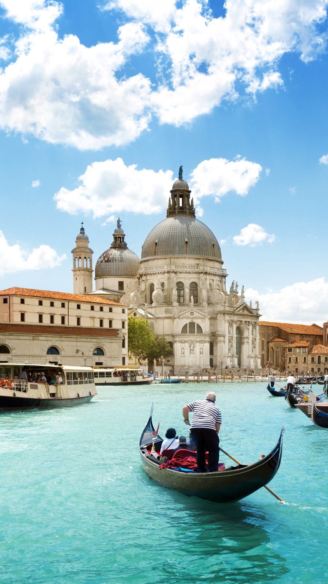 Venice Dome Gondola Light Blue Water iPhone 6 Plus HD Wallpaper