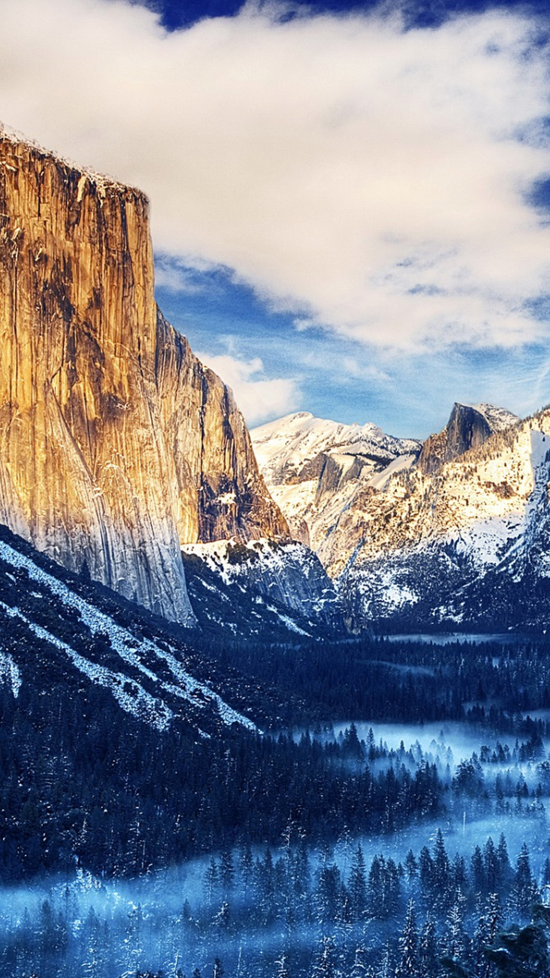 Yosemite National Park Winter Landscape iPhone 6 Plus HD Wallpaper
