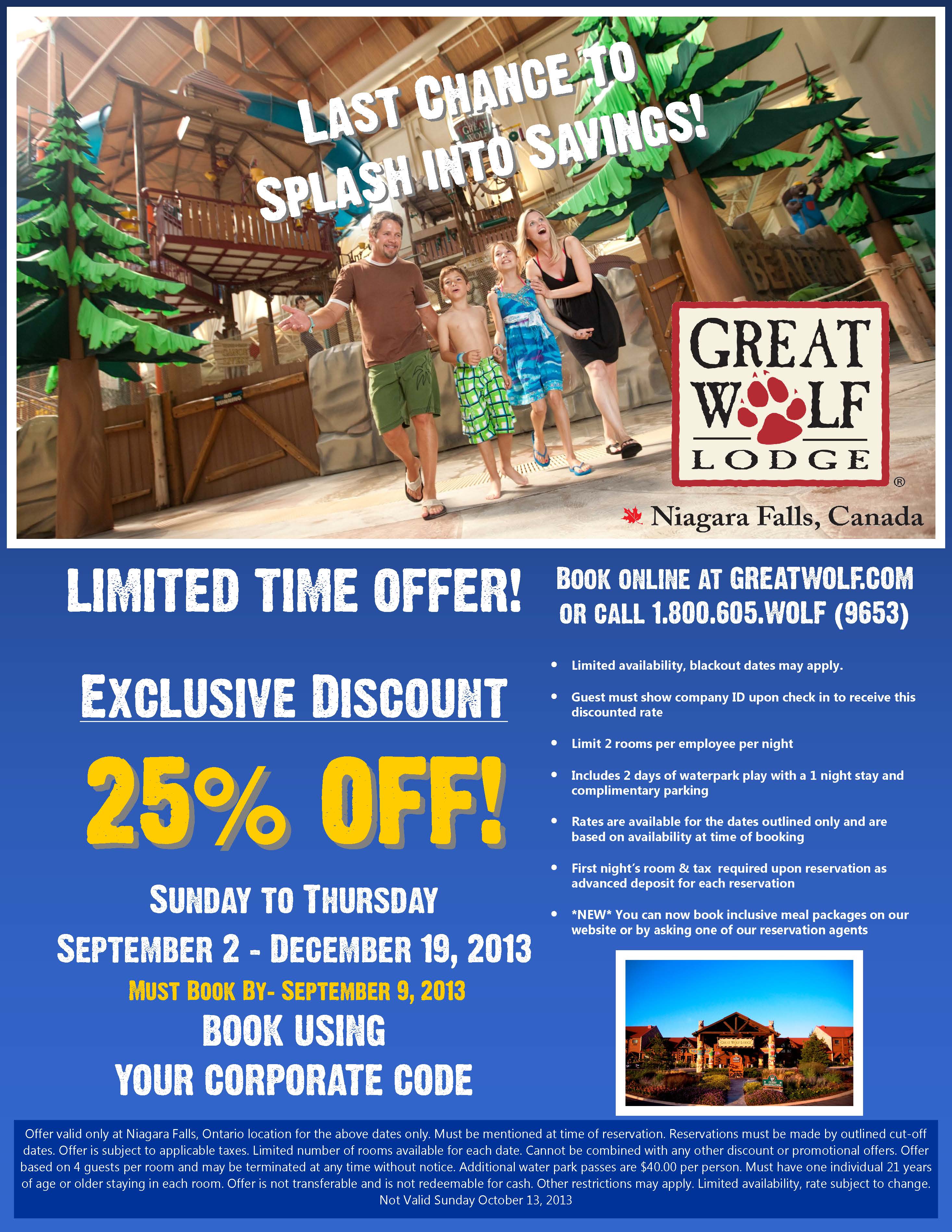 Discount of Great Wolf Lodge