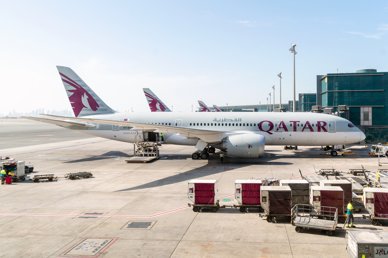 Hamad International Airport. It is the hub for national carrier Qatar Airways and the international airport.