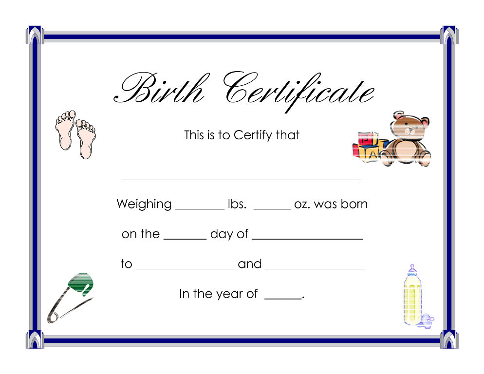 Baby’s Birth Certificate